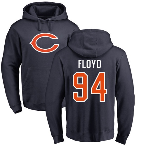 Chicago Bears Men Navy Blue Leonard Floyd Name and Number Logo NFL Football #94 Pullover Hoodie Sweatshirts->chicago bears->NFL Jersey